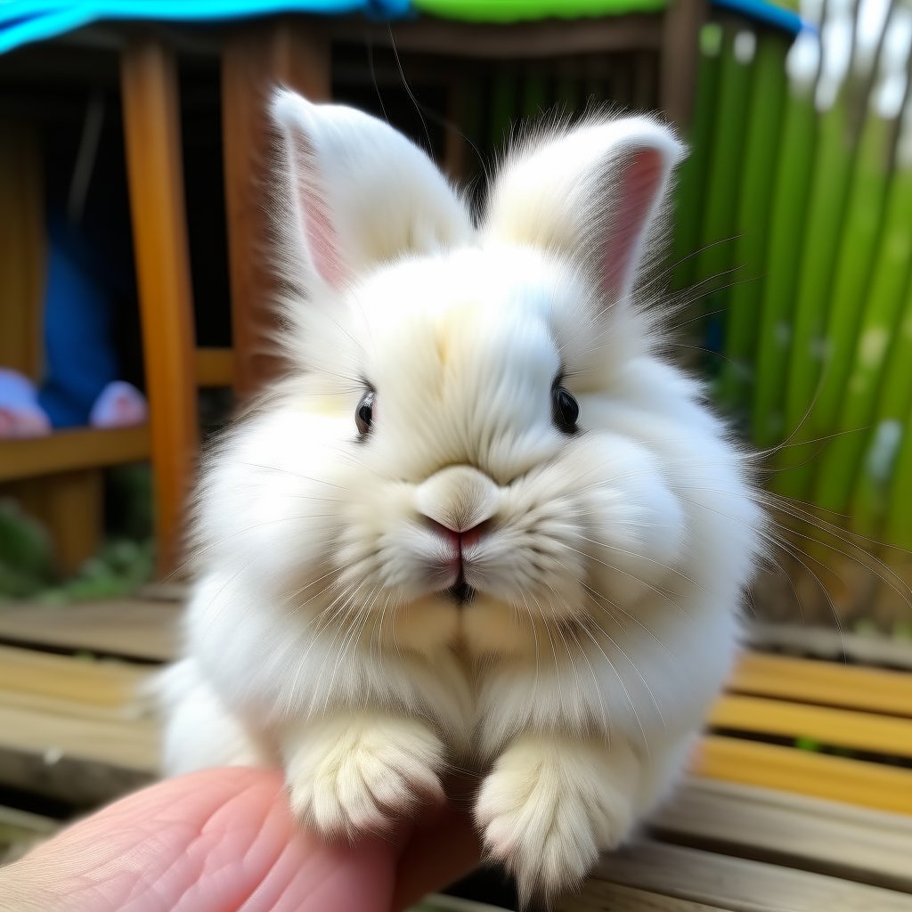 human and rabbit lionhead